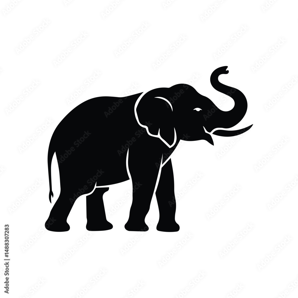 Fototapeta premium Elephant Silhouette Vector Symbol