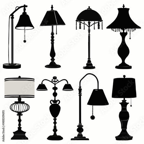 Lamps vactor silhouettes 