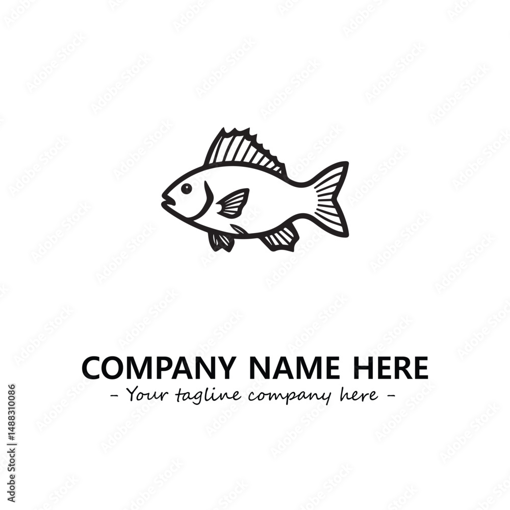 Obraz premium Fish silhouette logo company design vector illustration
