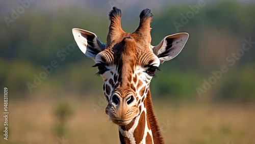 Naklejka na ścianę Giraffe (Giraffa camelopardalis): A Wildlife Species