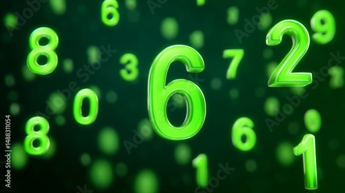 Flipping Digital Clock Numbers in Vibrant Green on a Dark Background