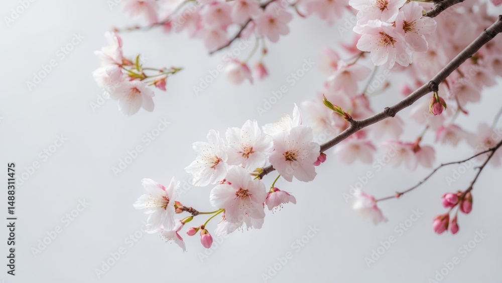 Single cherry blossom flower against background Single cherry blossom flower against background