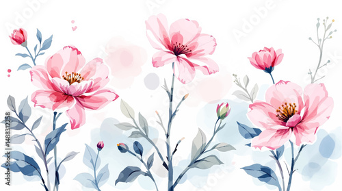 Charming floral background featuring gentle hues and minimalist elegance for creative branding
