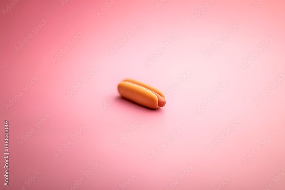 Hotdog isolated on pink backdrop minimalism Hotdog isolated on pink backdrop minimalism