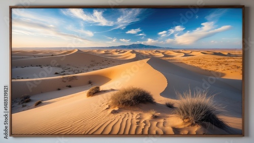 Fototapeta Naklejka Na Ścianę i Meble -  Stunning desert scenery featuring sand dunes
