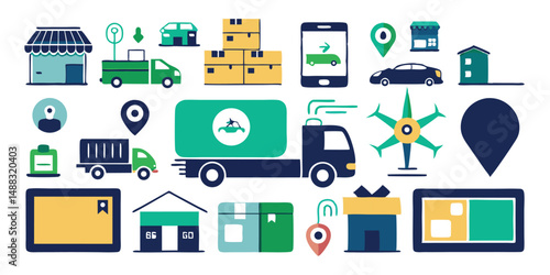Express Delivery Icons for Mobile and Web