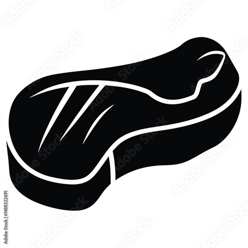 butcher element isolated chuck steak on white background