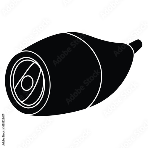 butcher element isolated cured ham on white background