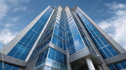 Modern Glass Building Under Blue Sky