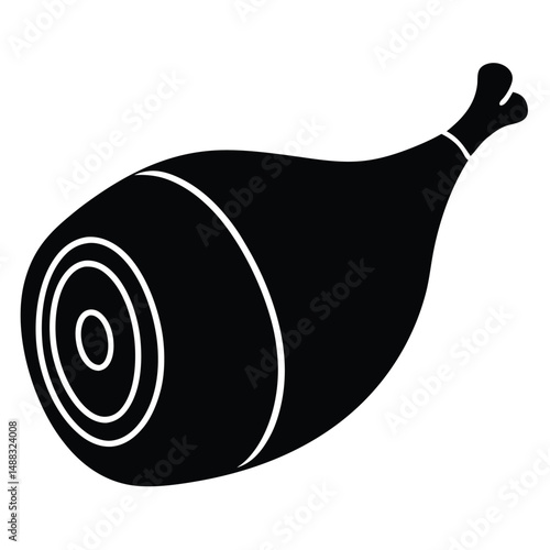 butcher element isolated cured ham on white background