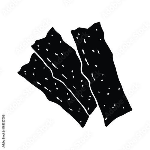 butcher element isolated jerky slices on white background