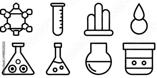 Modern Black and White Icons for Interface