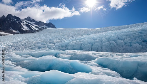 A stunning winter landscape features a frozen waterfall surrounded by snow-covered cliffs and icy formations.it is pecefull place .The tranquil scene captures the beauty of nature in a peaceful winter