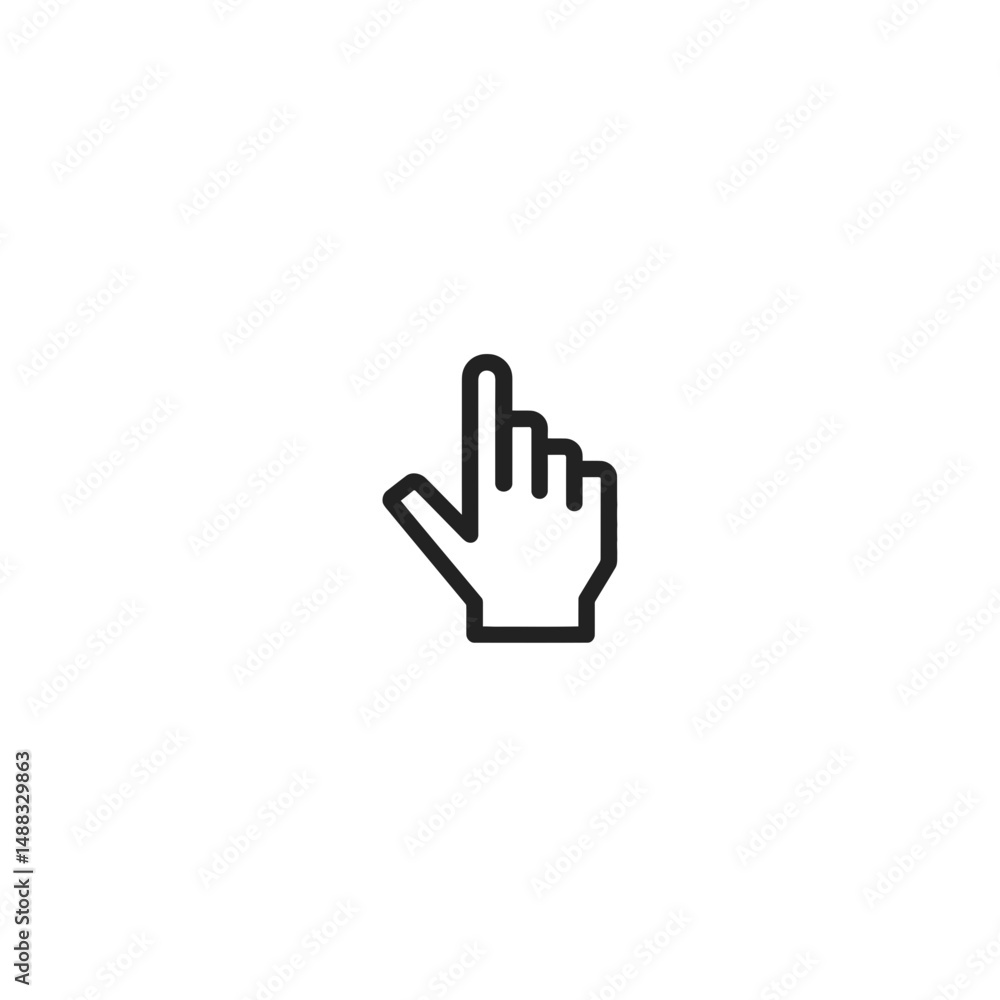 Hand icon indicates choice gesture on white background simple design Hand icon indicates choice gesture on white background simple design