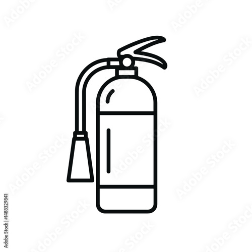 Fire extinguisher icon in minimalist line art style  