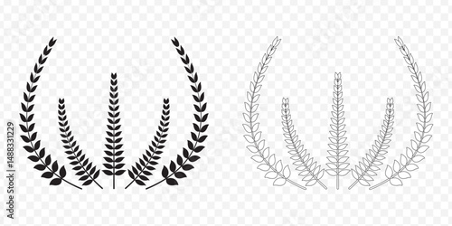 Farm wheat ears icon set. vector illustration on Transparent background. EPS 10