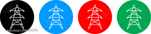 Electric tower icon. Outline illustration of electric tower vector icon for web design isolated on color full background. Vector illustration.