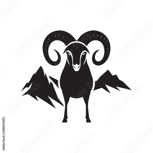 Ram Head Mountain Power Silhouette Dominant Symbol