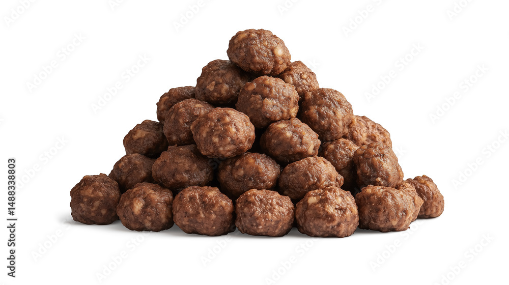 Stack of Cooked Meatballs Isolated on White Background Stack of Cooked Meatballs Isolated on White Background