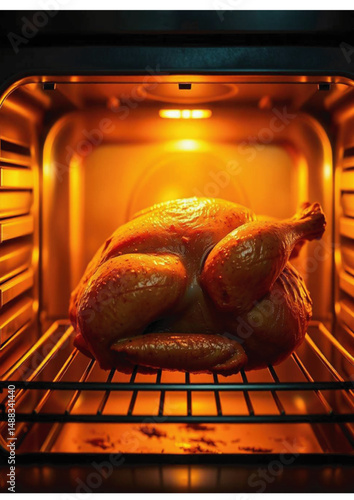 chicken, cooking meat, roasted poultry, home cooking, crispy chicken, baked dinner, 
