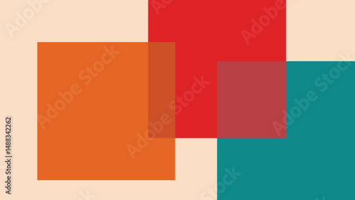 Abstract Composition Overlapping Squares in Retro