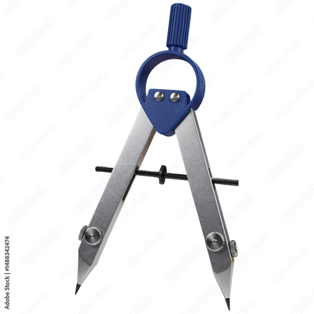 Blue and silver compass isolated on a transparent background Blue and silver compass isolated on a transparent background