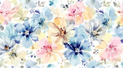 Acrylglasbilder Muster Aquarell Blumenmuster für Textilien  © Flower