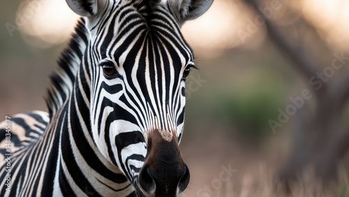 Close-up image of an exquisite zebra