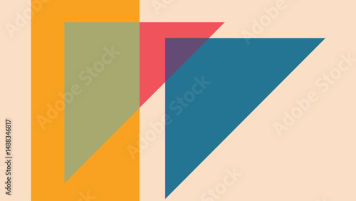 Modern Abstract Triangles with Overlapping Retro