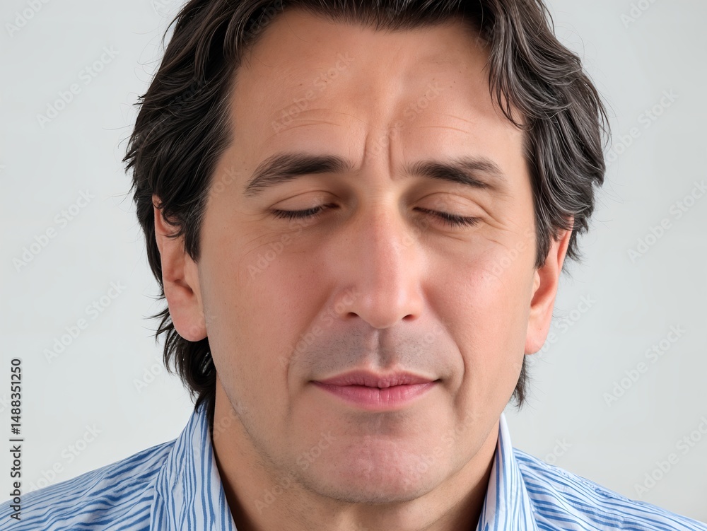 Obraz premium a close-up portrait of a middle-aged man's face.