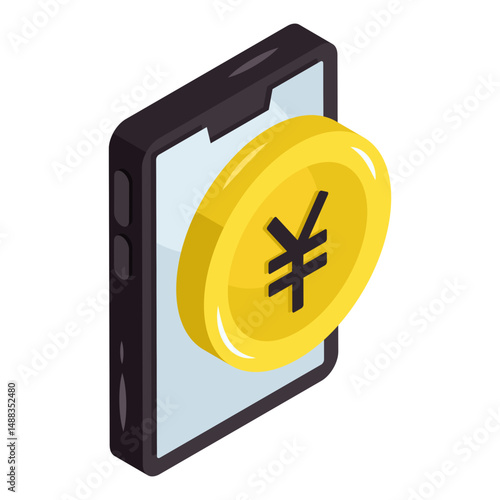 A unique design icon of mobile money 