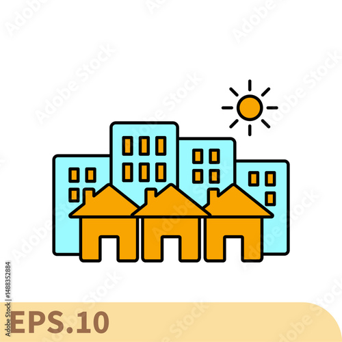 town icons  symbol vector elements for infographic web
