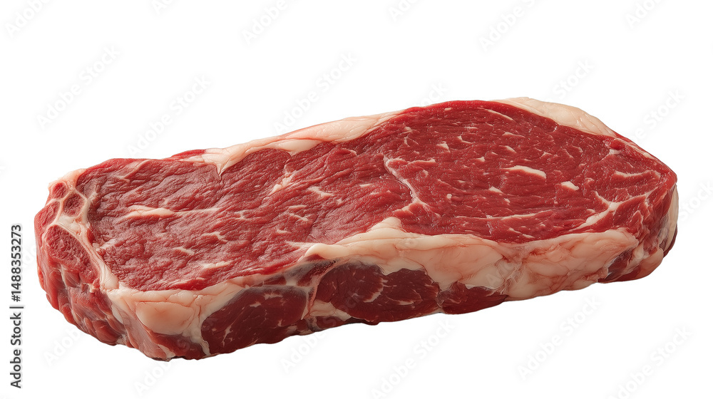 Fototapeta premium Raw Ribeye Steak Cut Isolated on White Background
