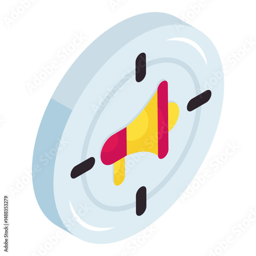 A colored design icon of target marketing 