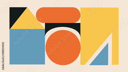 Mid-Century Oval Grid Art Background