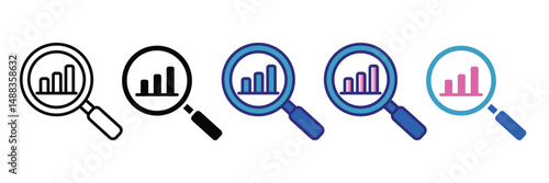 Analytics Icon Set Multiple Style Collection