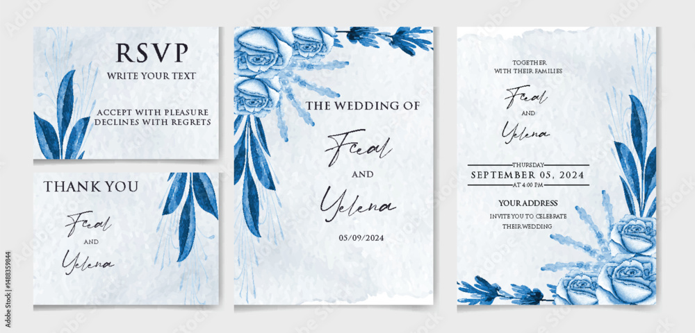 Naklejka premium Luxury wedding invitation card