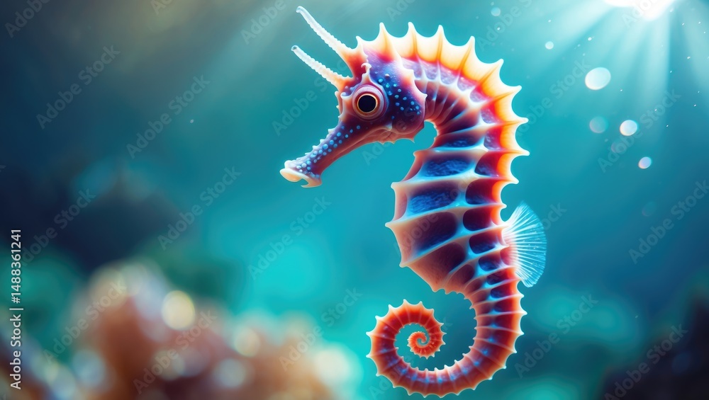 Hippocampus swimming in the sea Hippocampus swimming in the sea