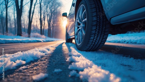 Wallpaper Mural Road usage of car tires in winter Torontodigital.ca
