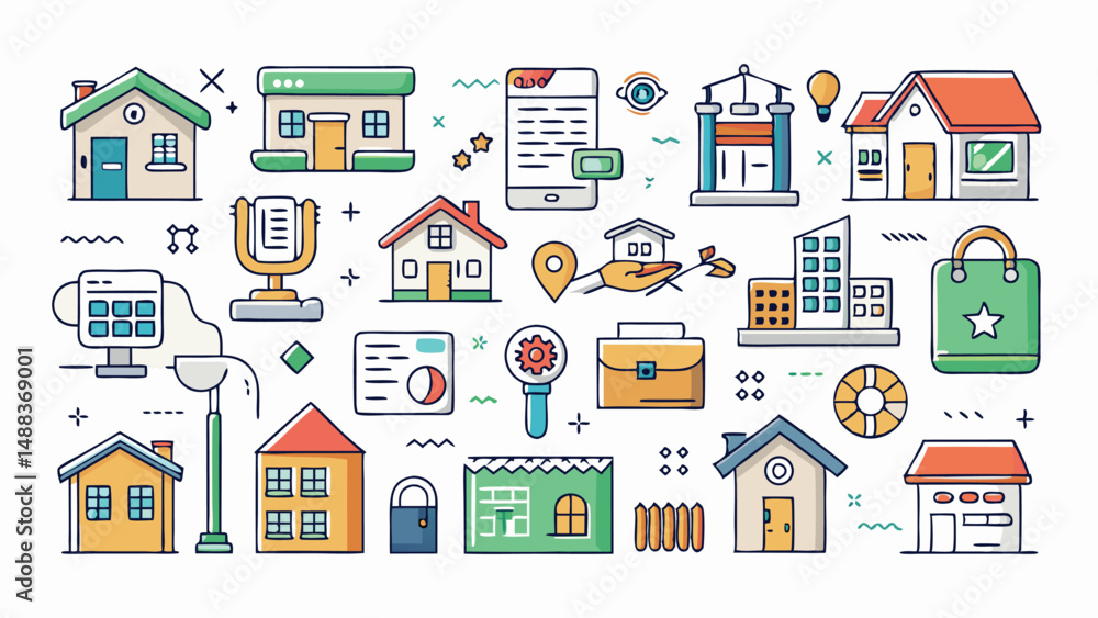 real estate vector icons design pack real estate vector icons design pack