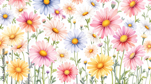 seamless pattern with flowers
