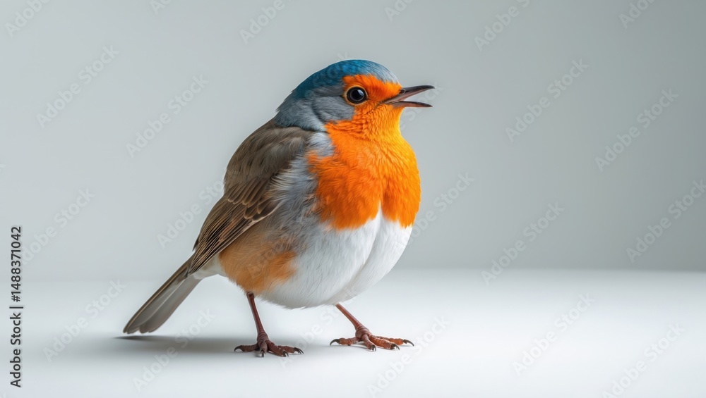 Fototapeta premium Isolated robin on a white background