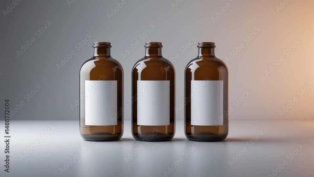 Trio of Beer Bottles Mock-Up - Unlabeled Trio of Beer Bottles Mock-Up - Unlabeled