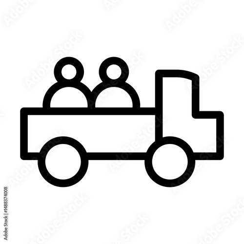 pickup truck line icon