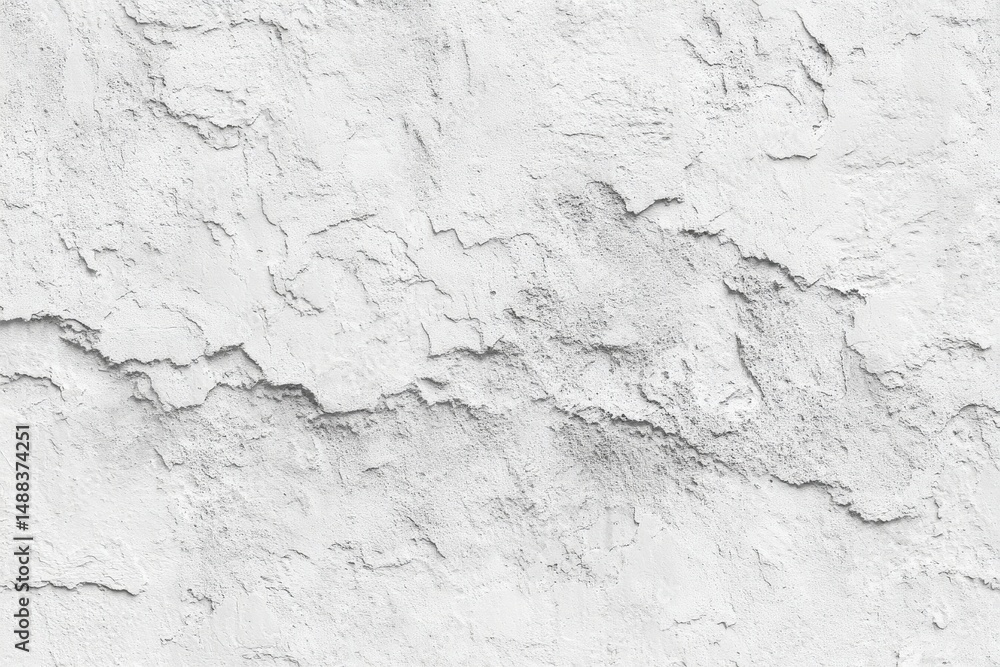 Obraz premium Textured white rough plaster wall surface.
