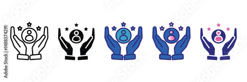 Loyal Costumer Icon Set Multiple Style Collection