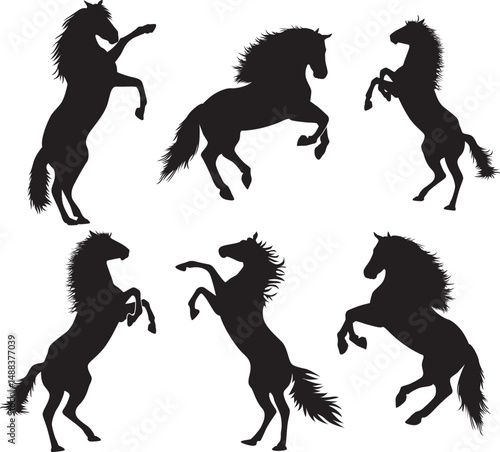 Horse Silhouette, Standing Horse, Horse on two legs, Horse Clipart