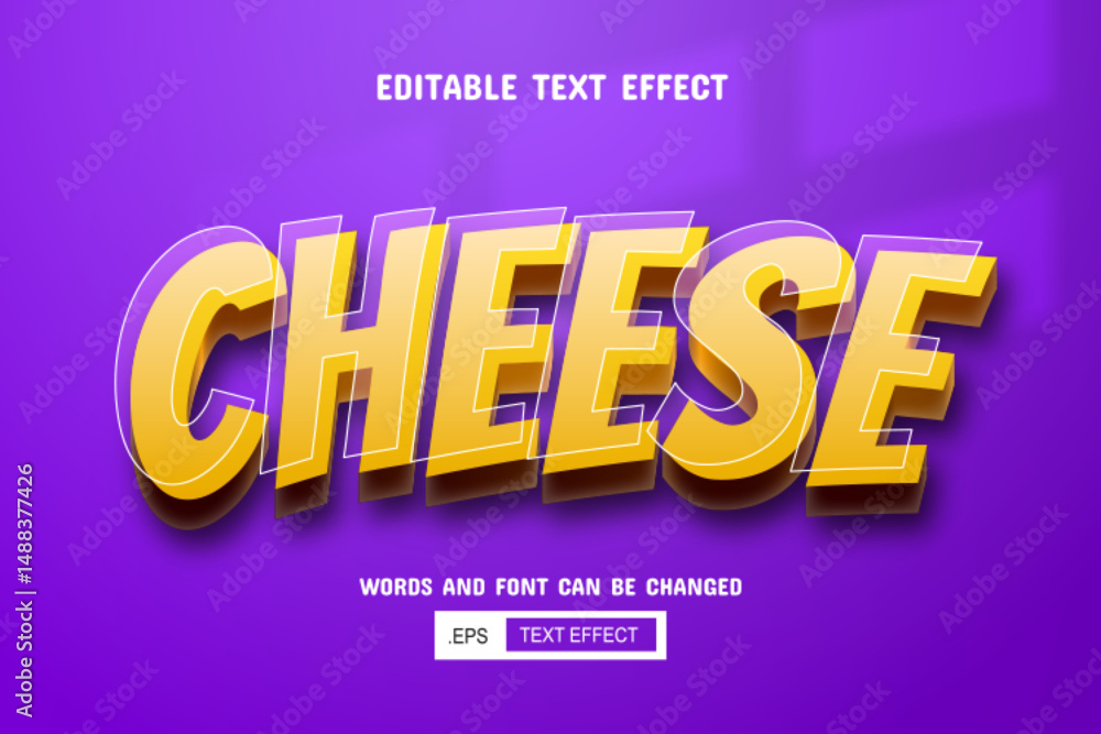 Yellow cheese text - editable 3d text effect Yellow cheese text - editable 3d text effect