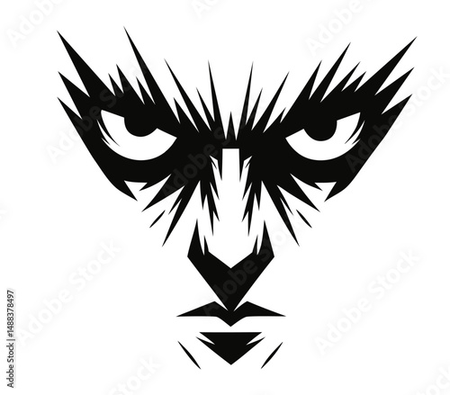 Abstract angry eyes silhouette vector design. Clipart image isolated on background.