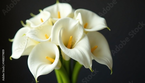 Classic round wedding bouquet, white calla lilies , peaceful, classic, white flowers
